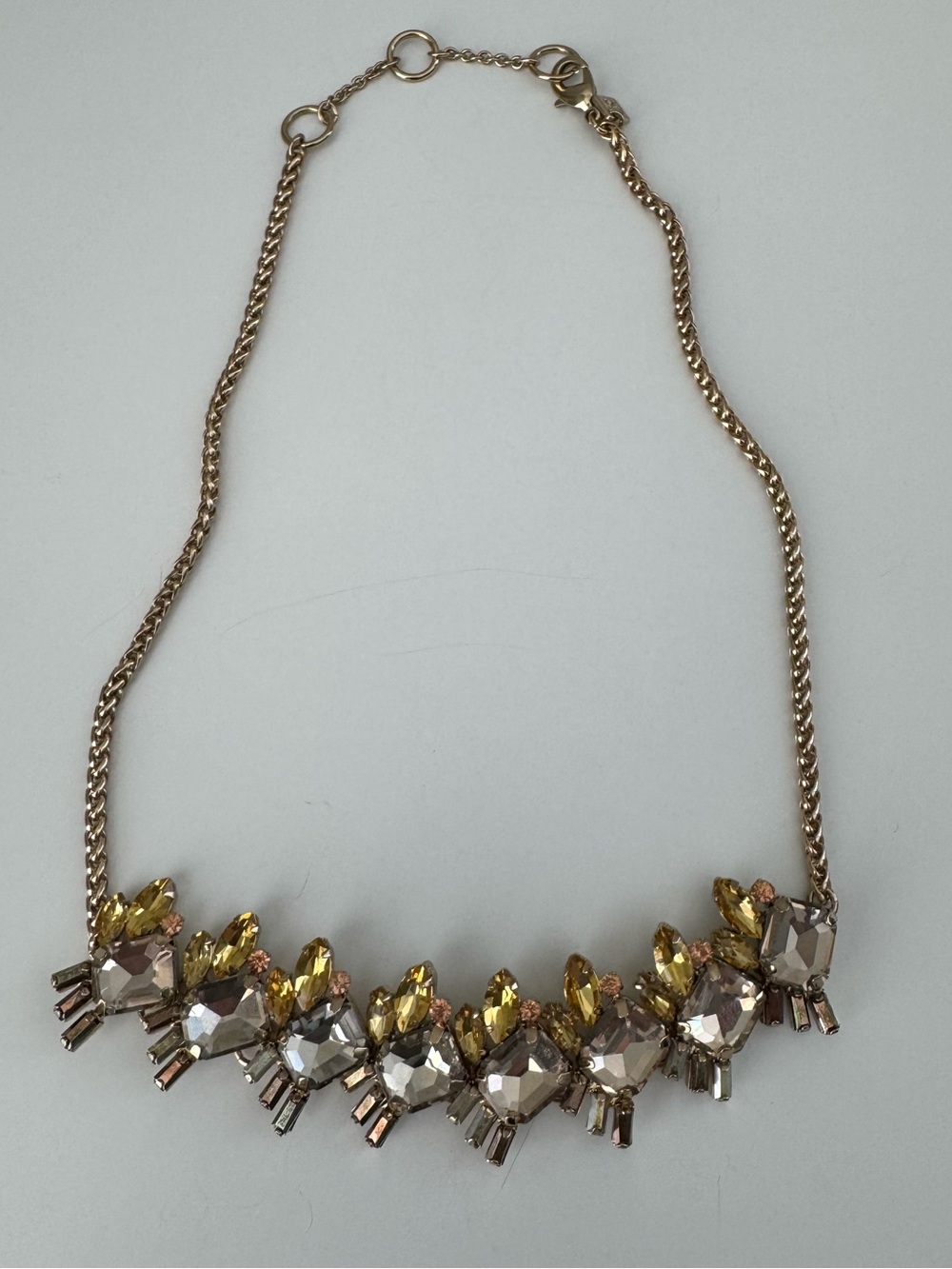 Banana Republic Gold-Tone Necklace with Yellow and Champagne Crystals